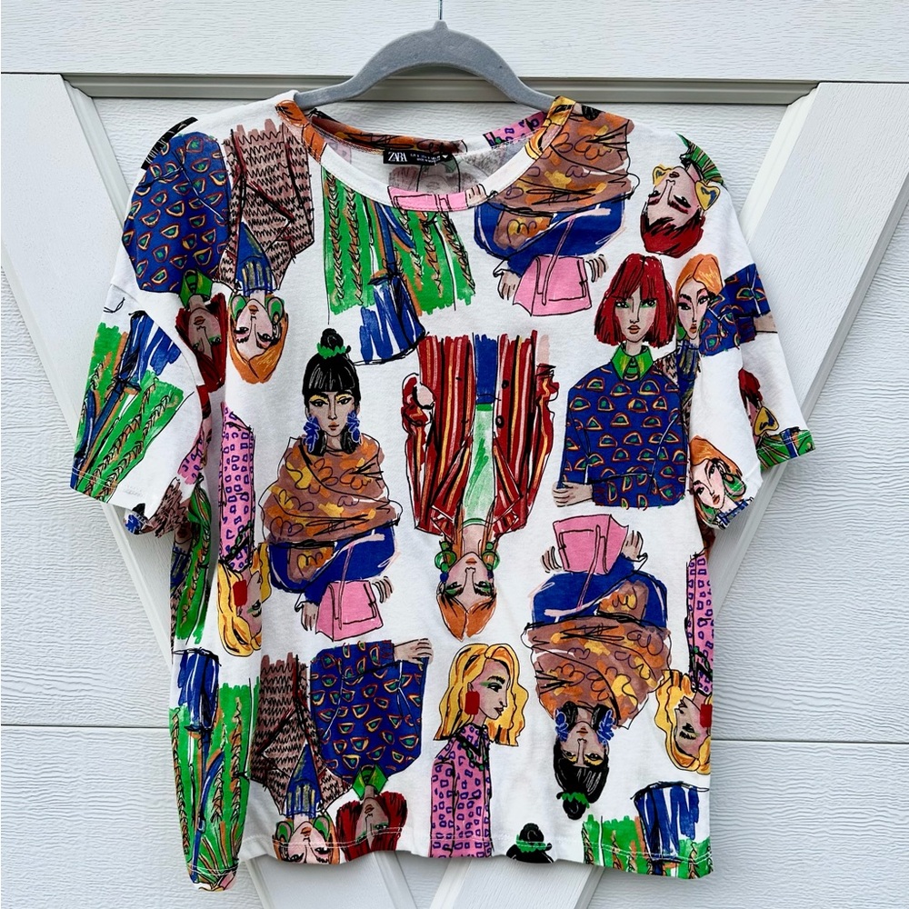 🔥Closet Clearout!🔥 Zara Fashion Print T-Shirtrt - Picture 3 of 4